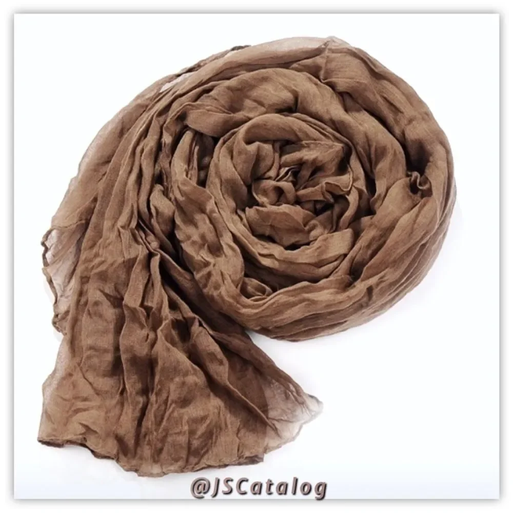 KHAKI CHIFFON WOMEN SCARF